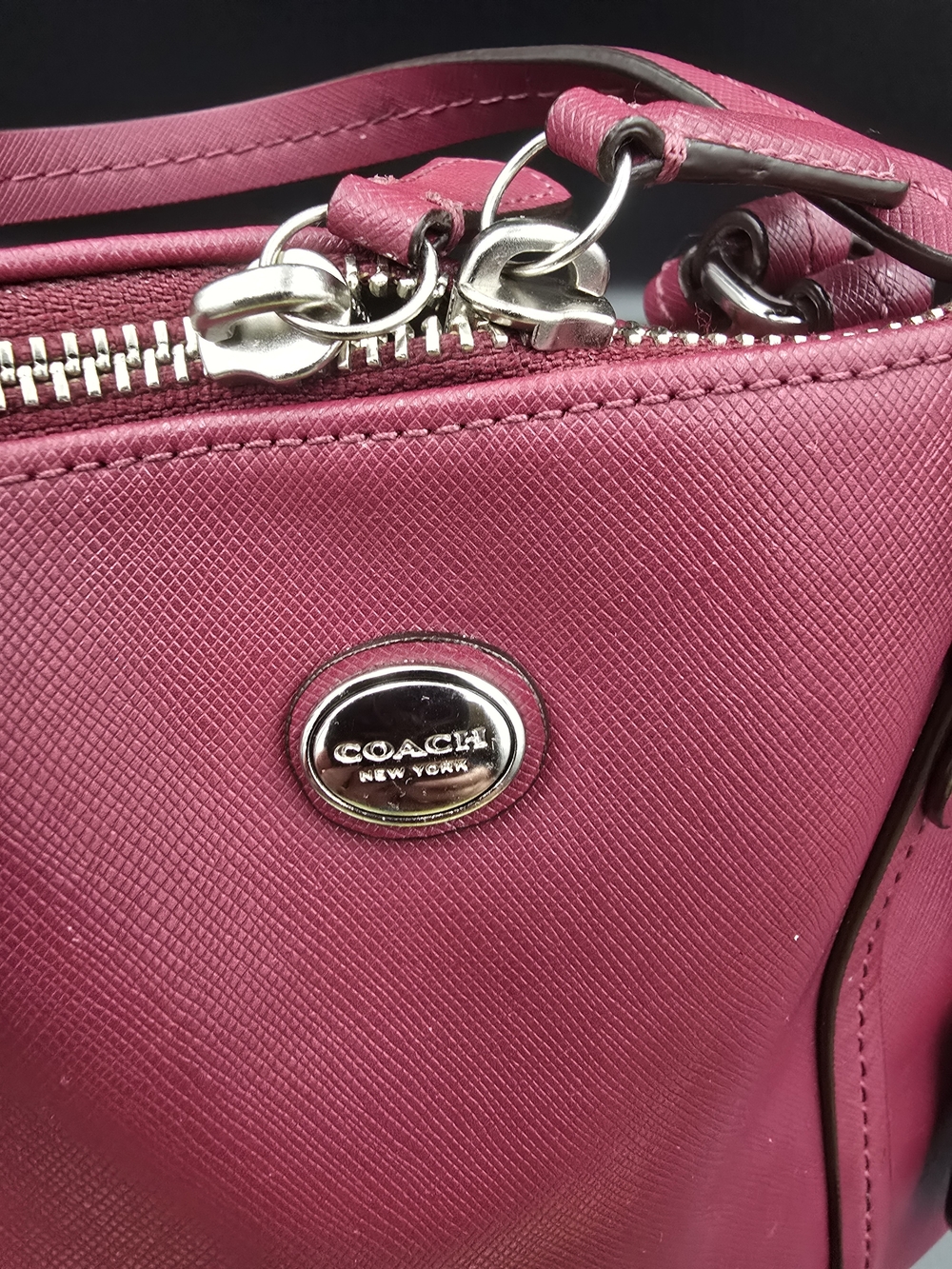 Coach Pink Leather Satchel Bag - Picture 2 of 16